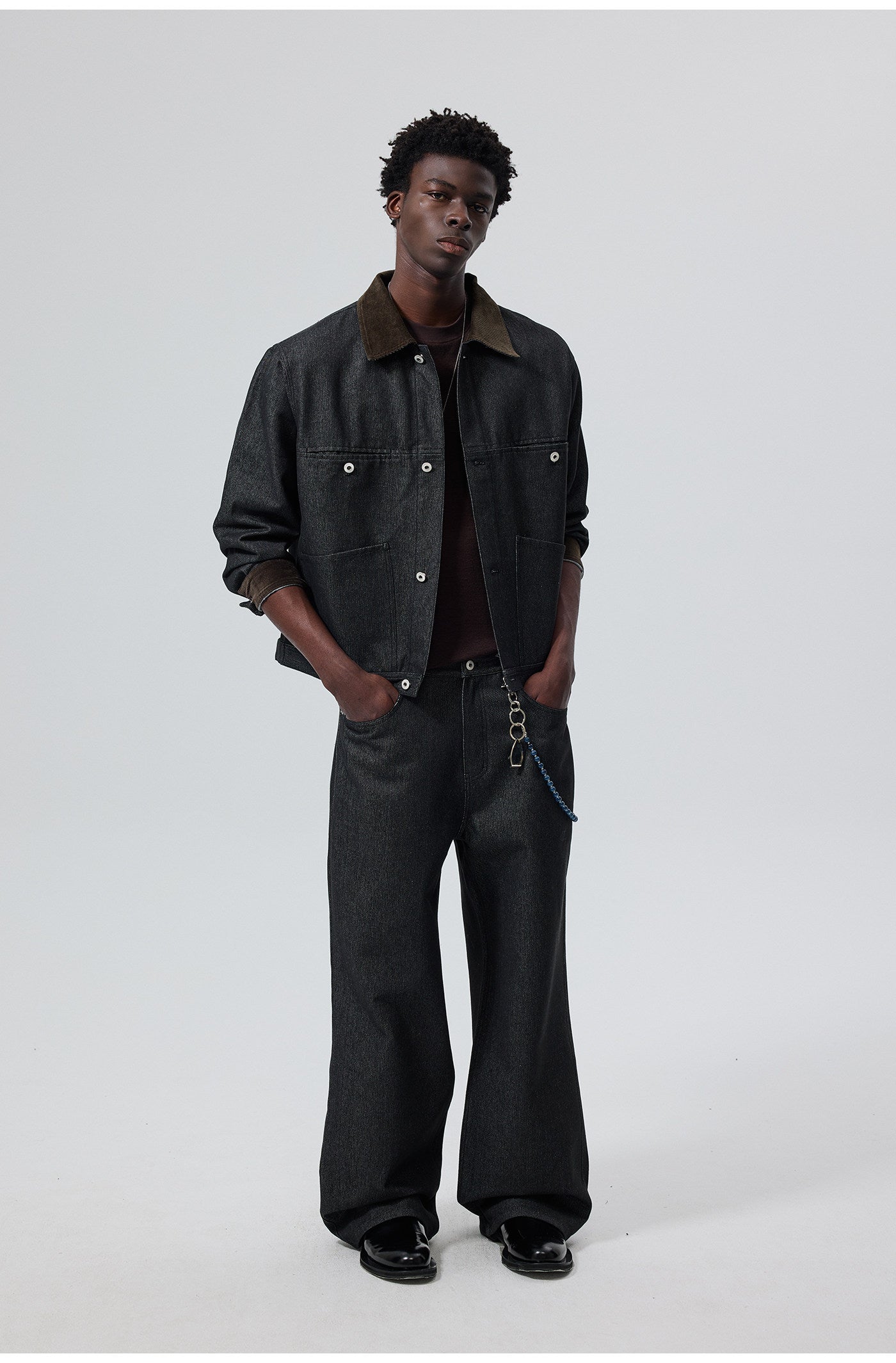 Corduroy Collar Denim Jacket