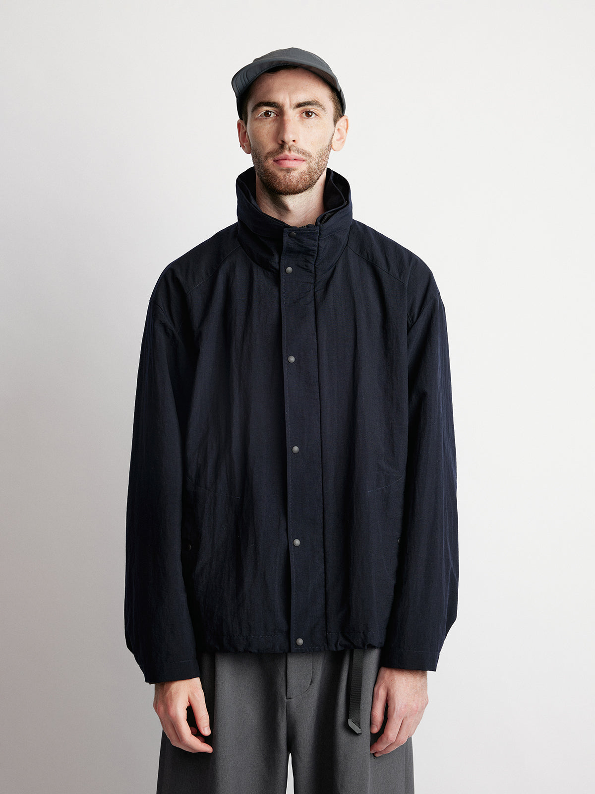 Stand Collar Hooded Jacket