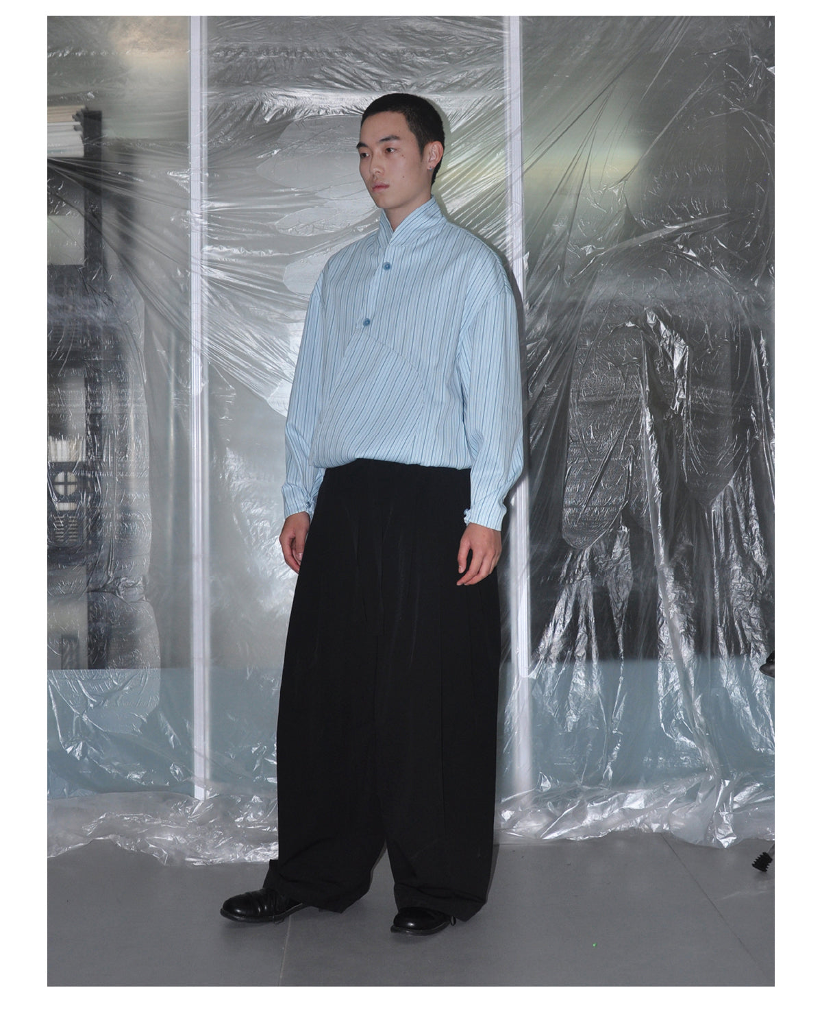 3 Pleats Wide Straight Pants