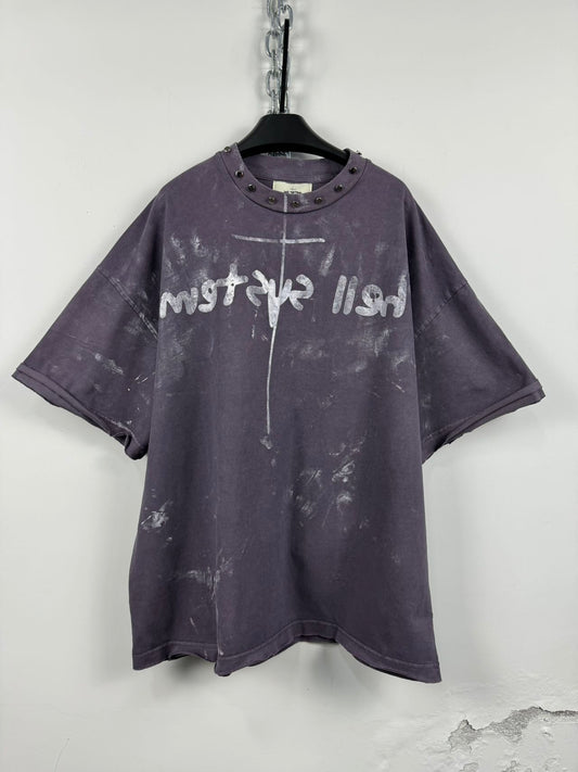 Washed Damaged Print T-Shirt