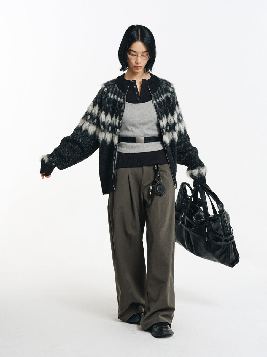 Wrinkle-resistant double-pleated casual pants