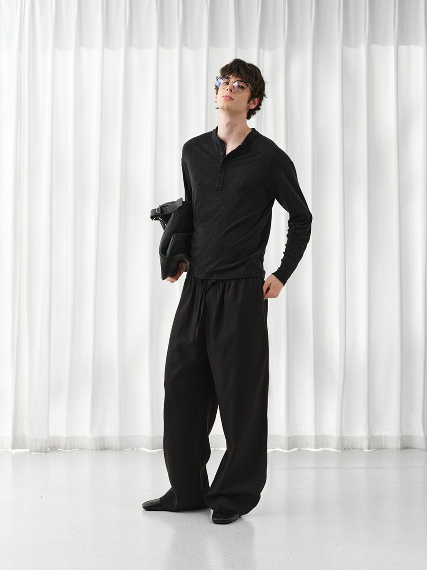 Drawstring Wide-Leg Pants