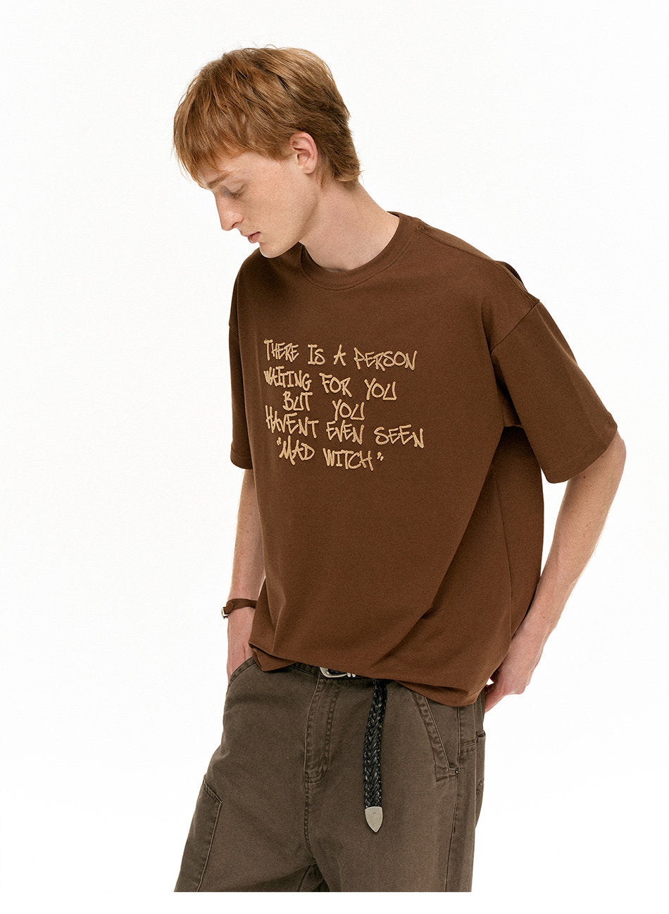 Unisex Casual Embroidered T-Shirt