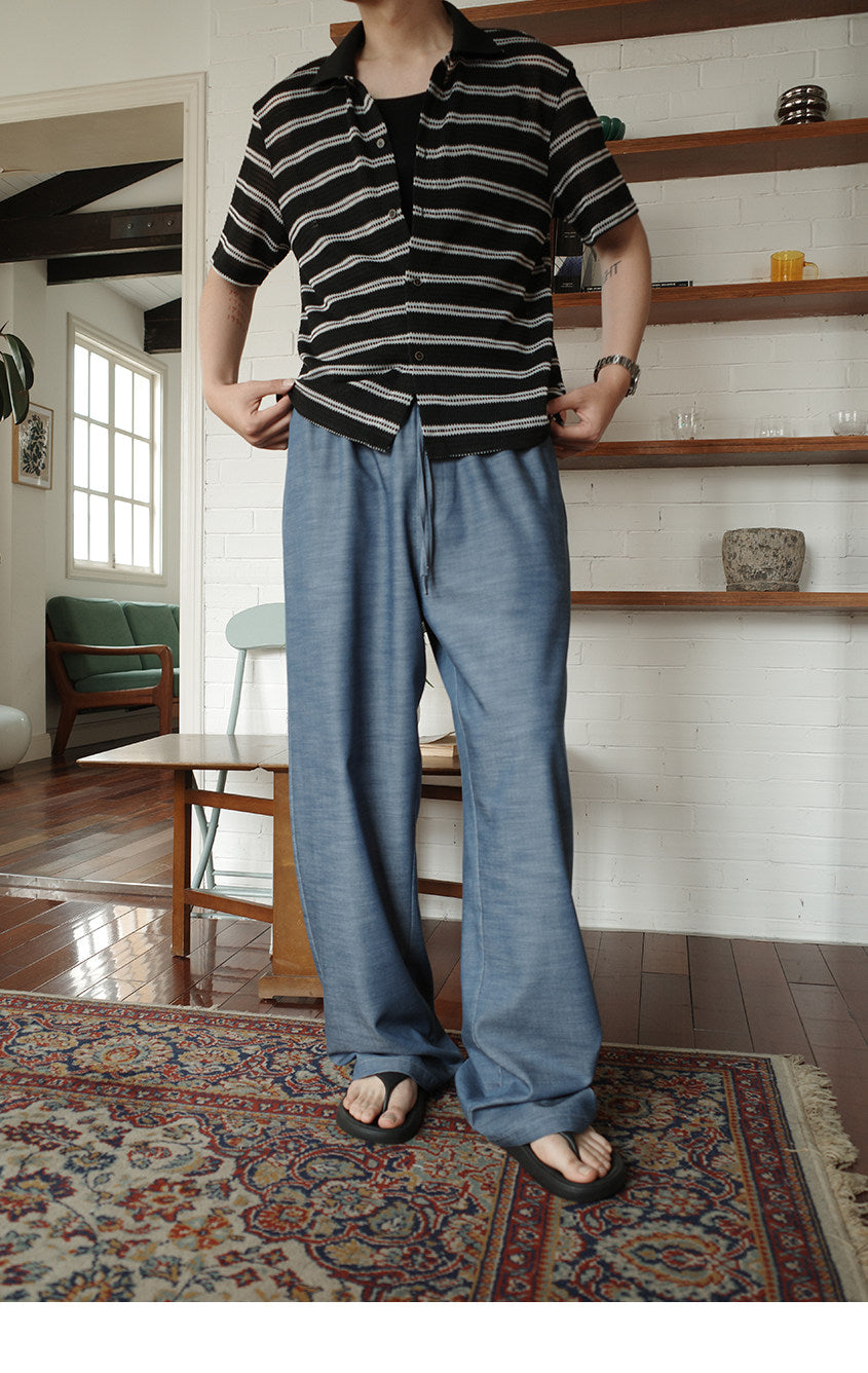 Casual Pants with Excellent Breathability and a Loose Drawstring