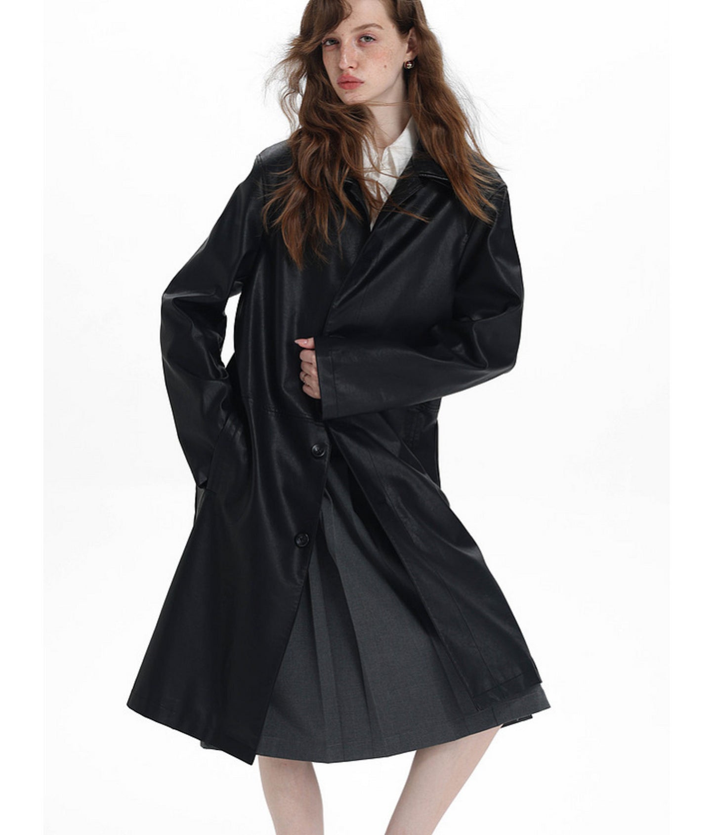 Faux Leather Coat
