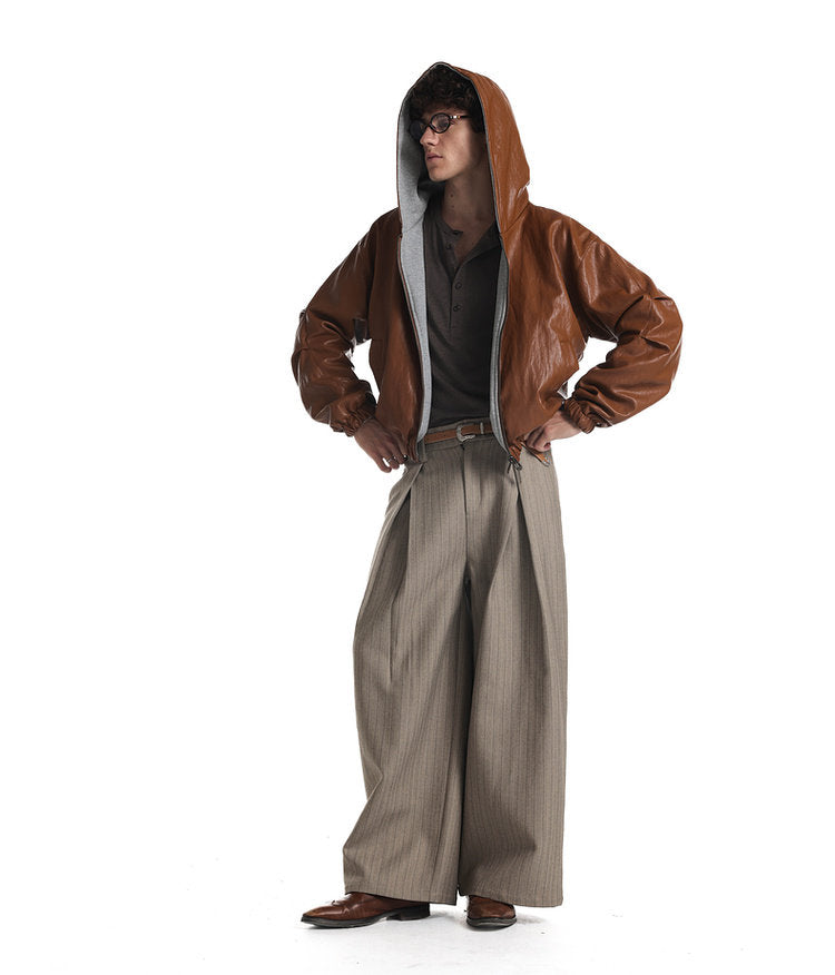 Reversible Faux Leather Hooded Jacket