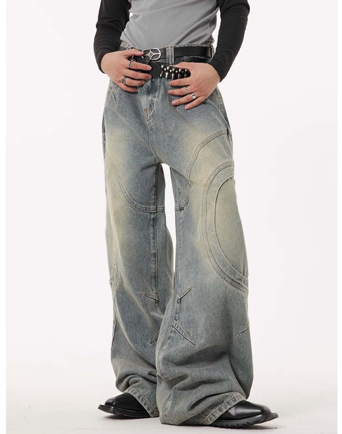 Original Design Curved Flush Straight Jeans