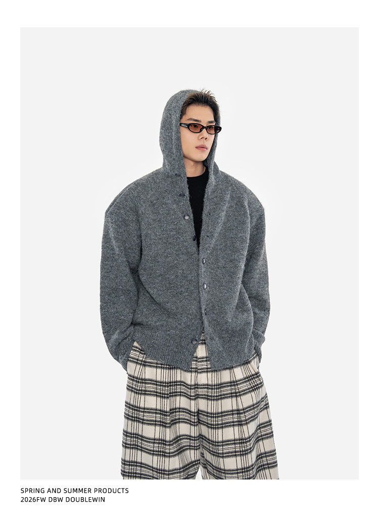 Knitted Cardigan with Hood