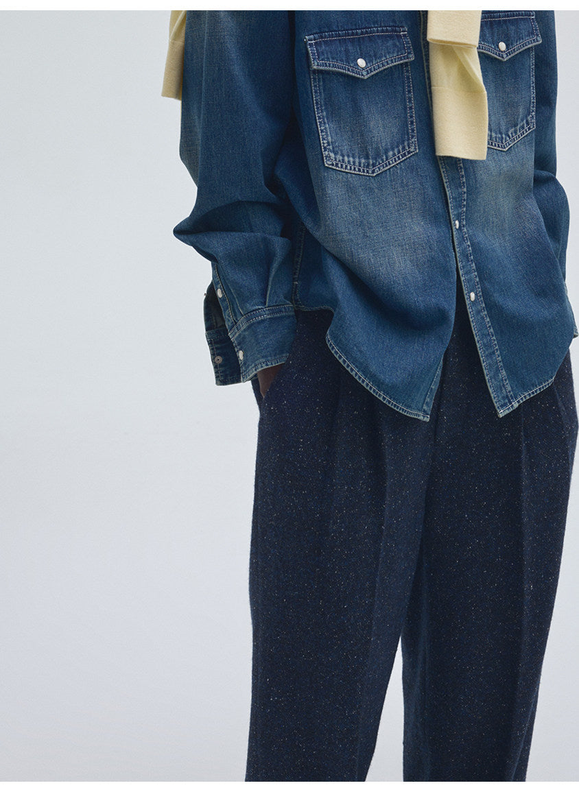 Classic Pocket Retro Denim Shirt