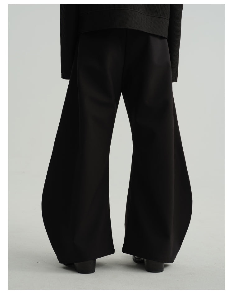 Three-dimensional cut wide-leg pants