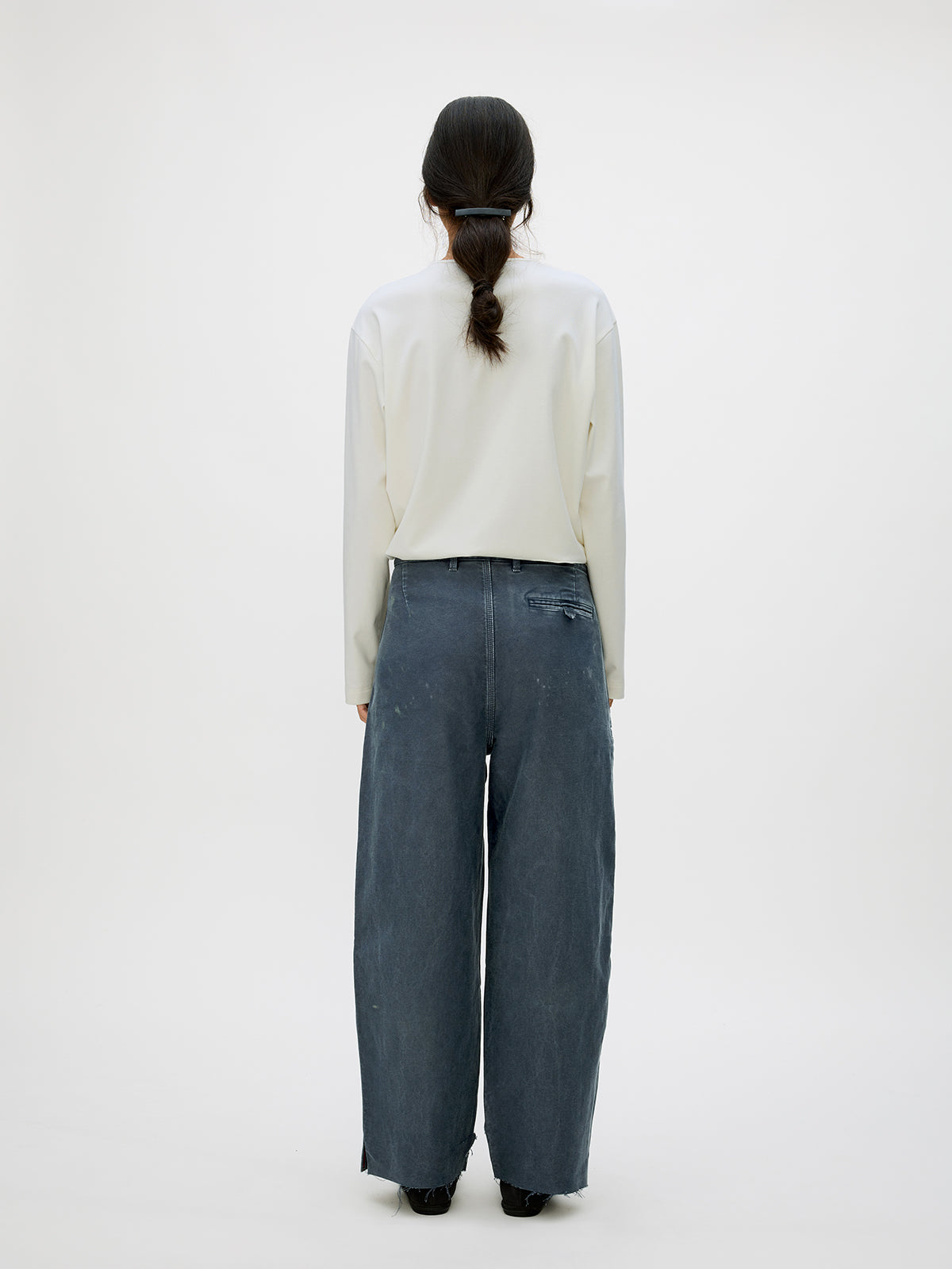 Heavy-Wash Finish Casual Pants