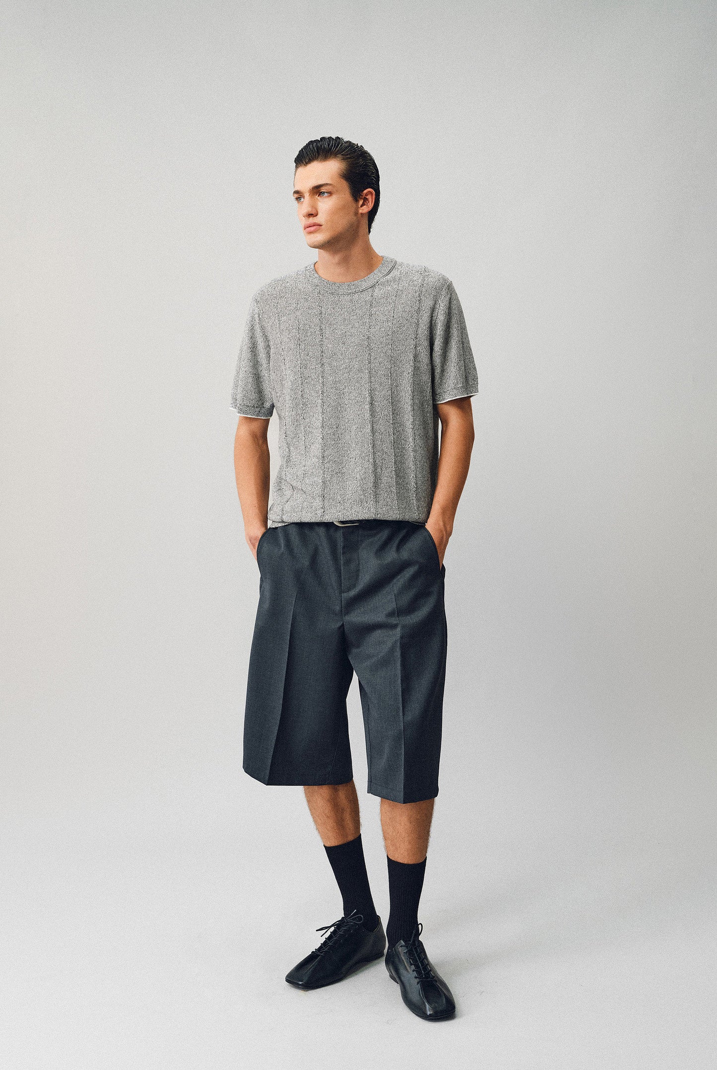 Tencel and Linen Blend Knit Shirt