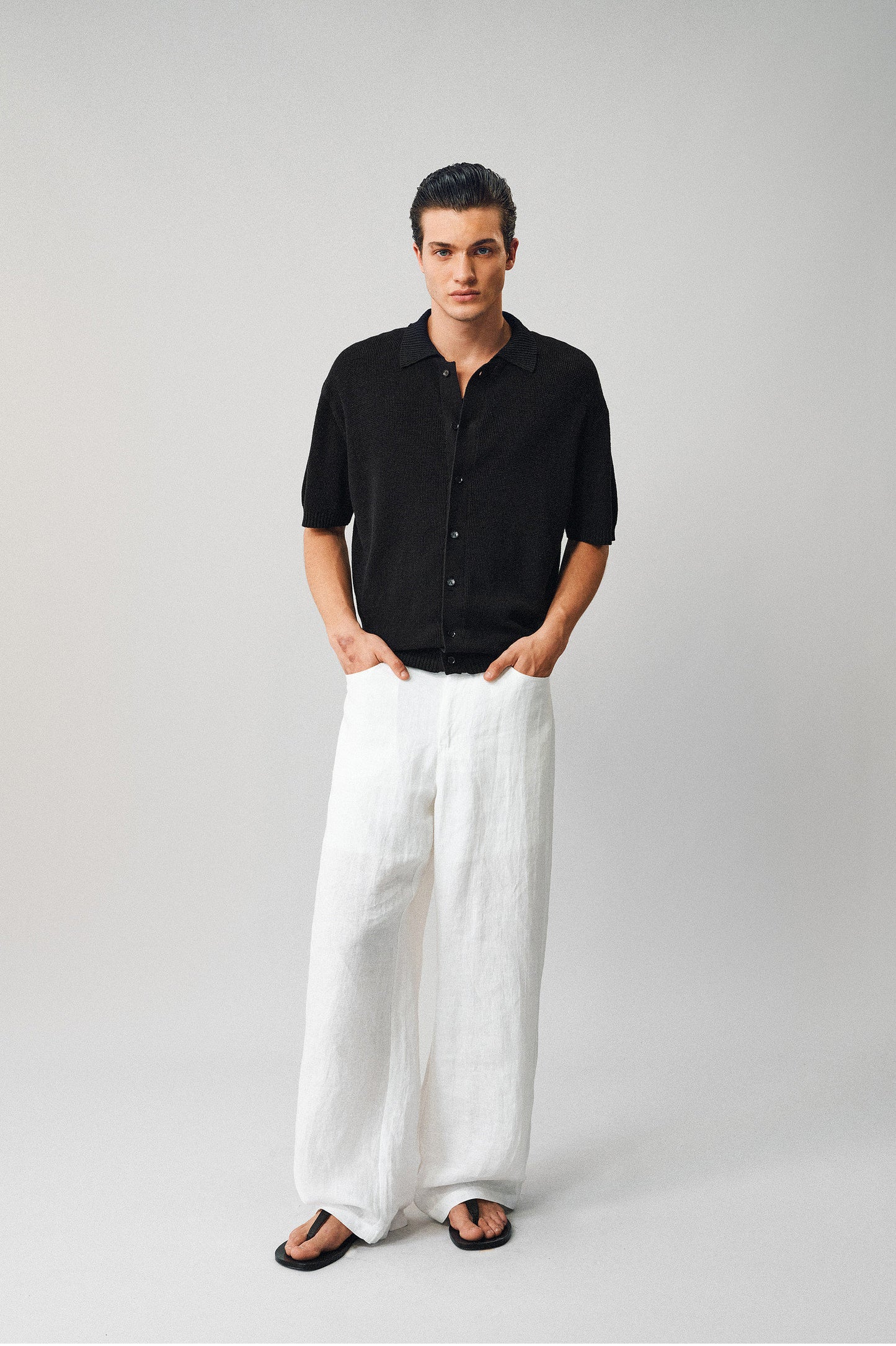 Textured Linen-Cotton Blend Shirt