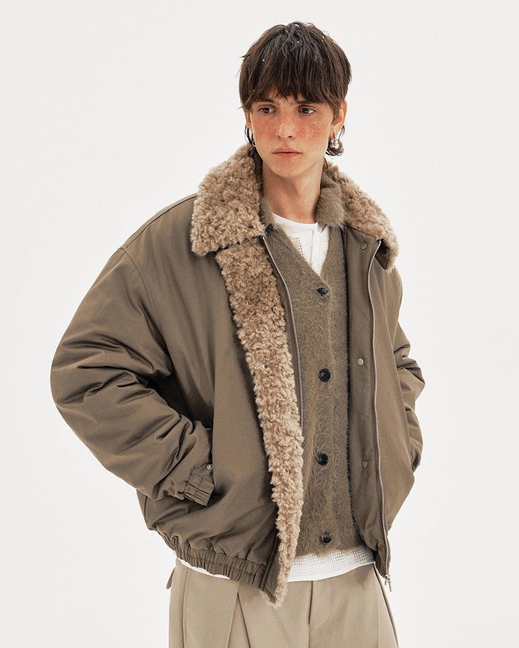 Premium Lambswool Collar Cotton Jacket