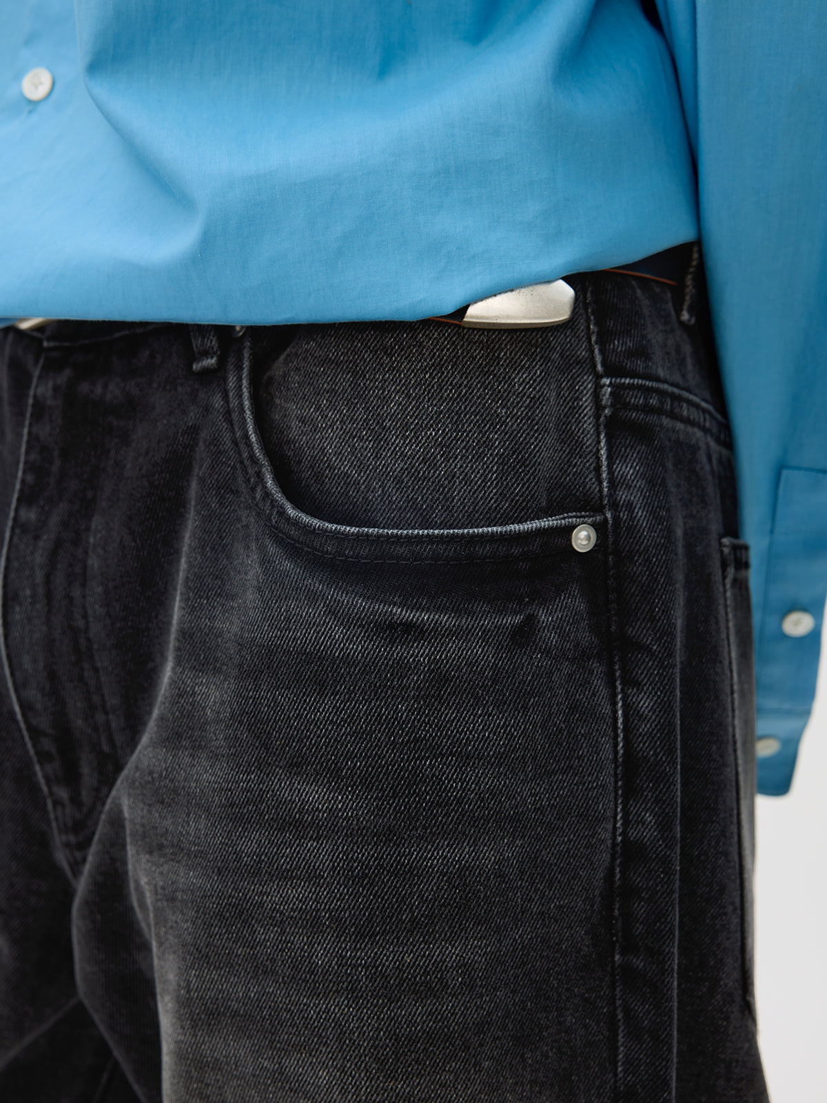 Wash-processed Straight-Leg Jeans