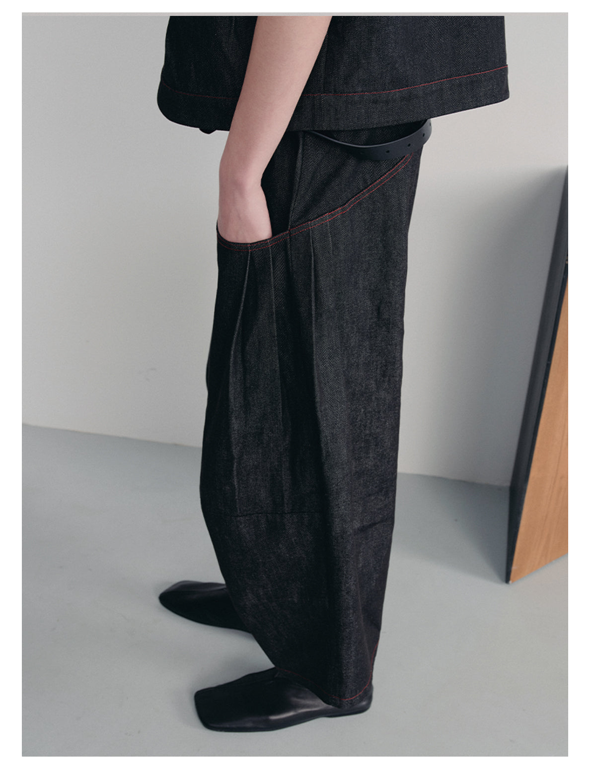 Pleated Original Denim Pants