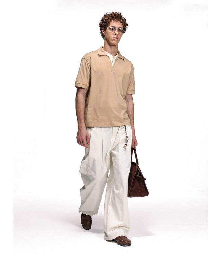 Fake Two-Piece Double Collar Polo Shirt