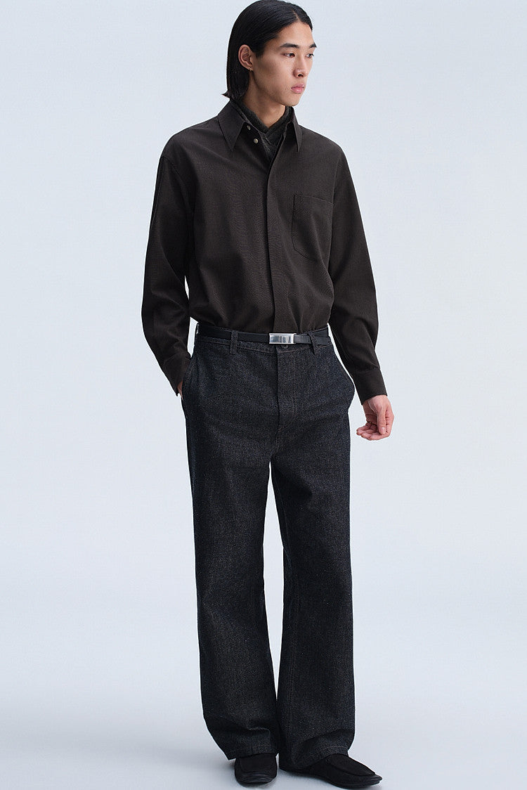 Loose-Fit Straight-Leg Casual Denim Pants