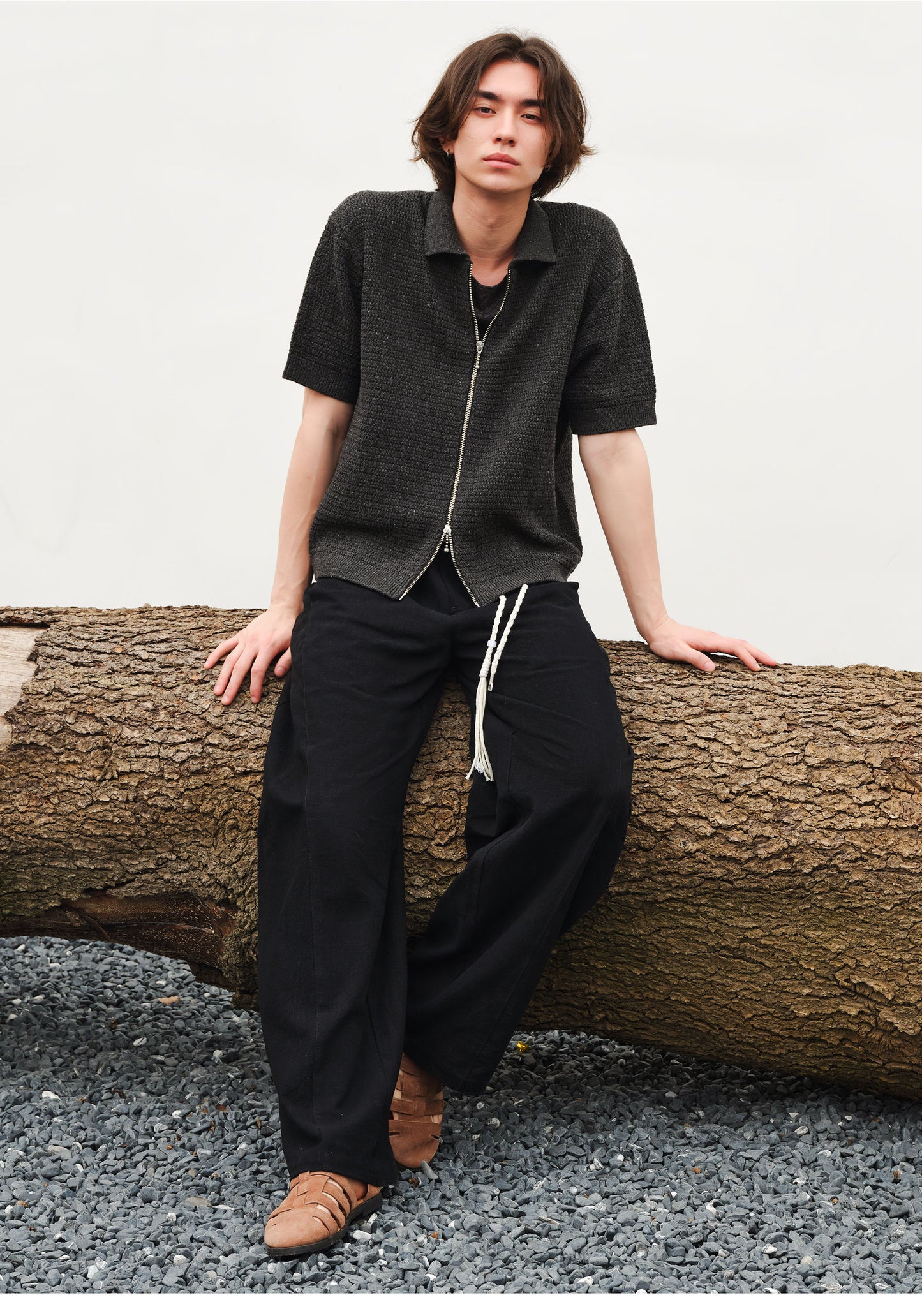 Mid-weight Double-Zipper Knit Cardigan