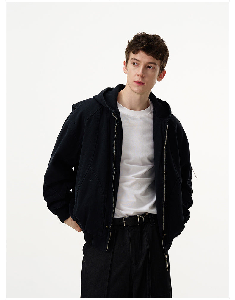 American casual thick hooded jacket