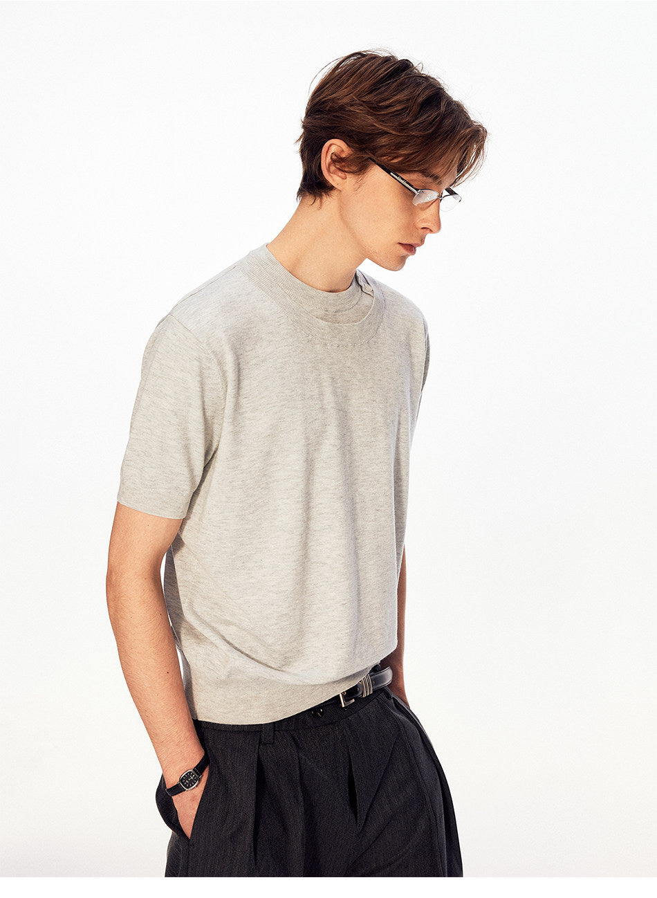 Faux Two-Piece Knit Shirt