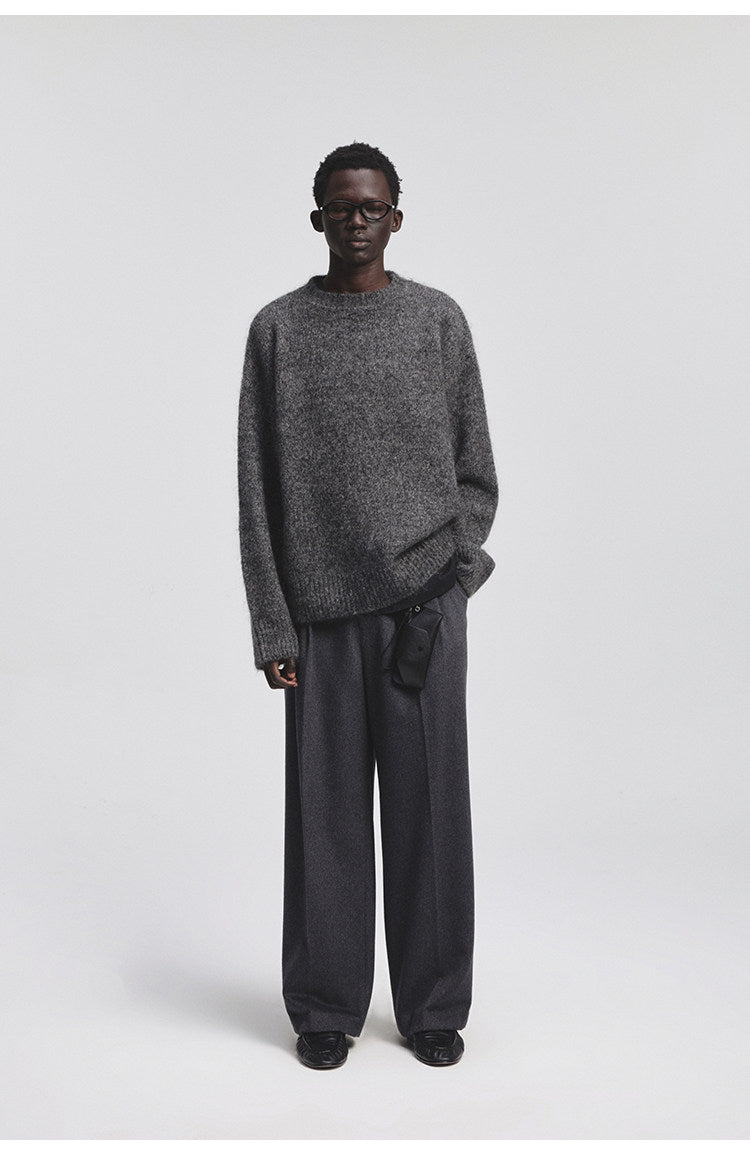 Mohair & Sheep Wool Crew Neck Knit
