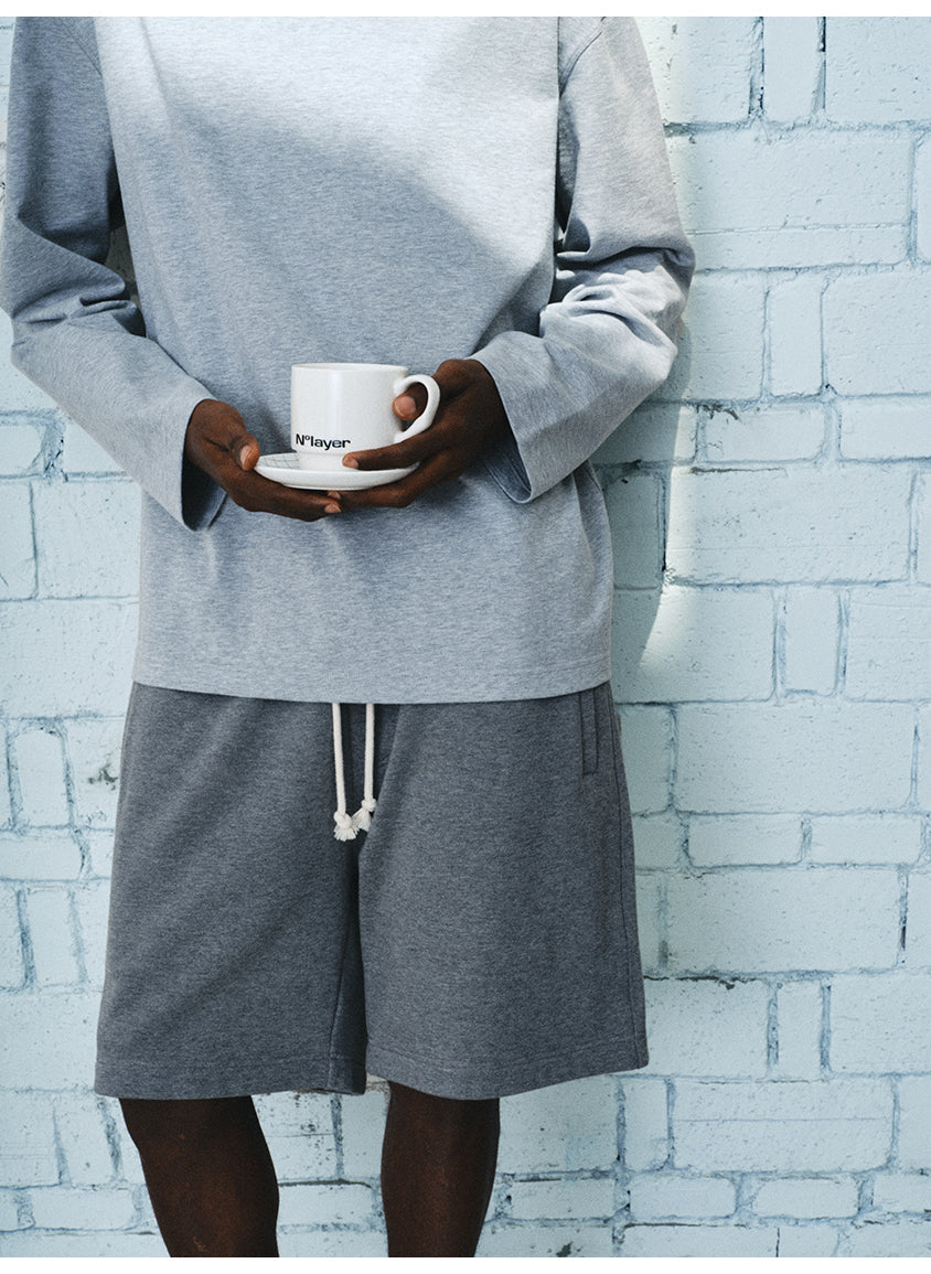 Elastic drawstring shorts