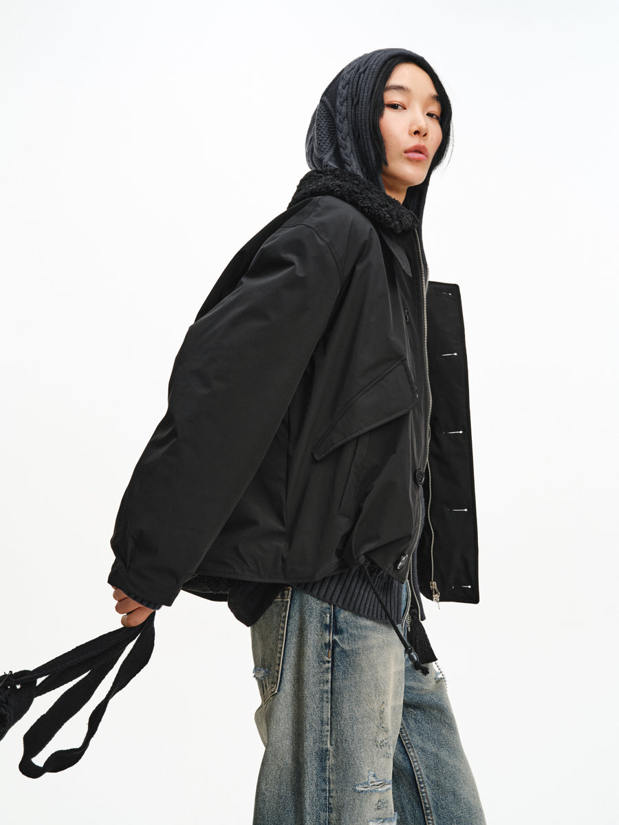 Oversized Drawstring Jacket