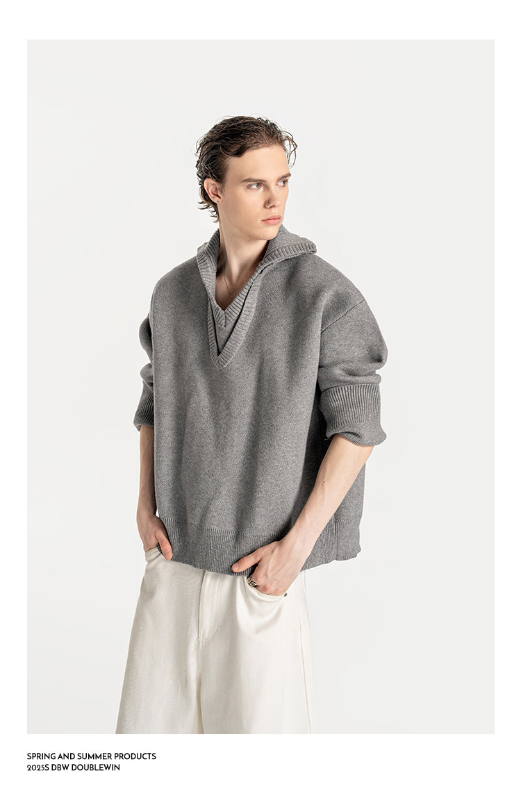 Double V-Neck Sweater