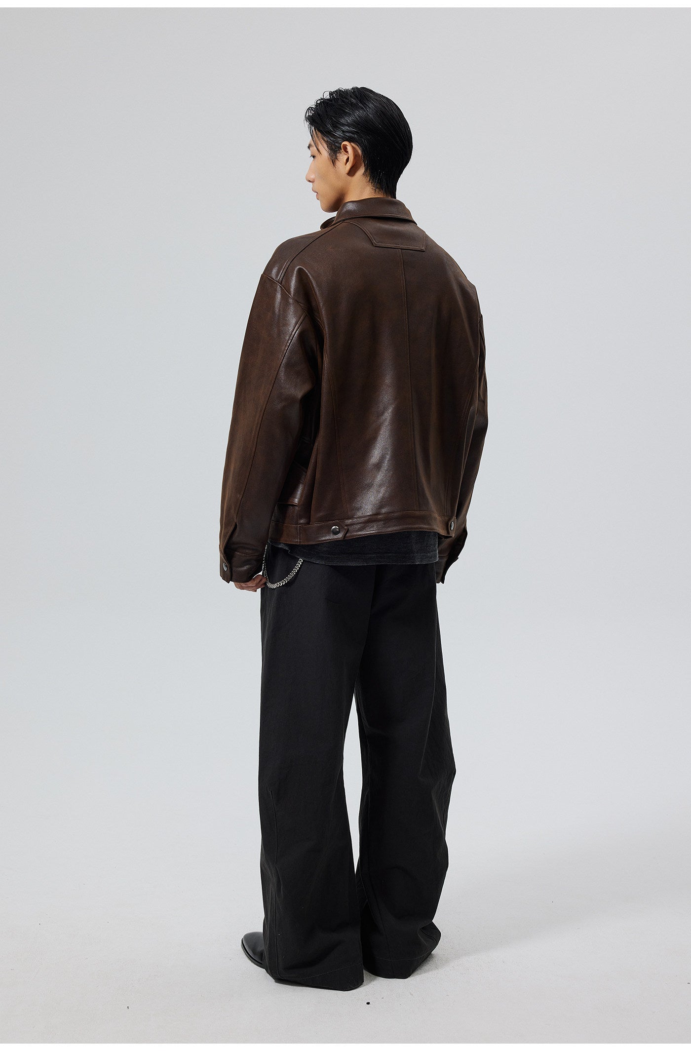 PU Material Oversized Leather Jacket