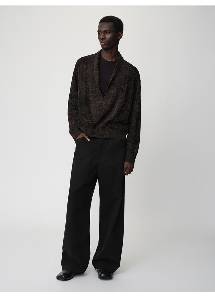 Curved Straight-Leg Casual Pants