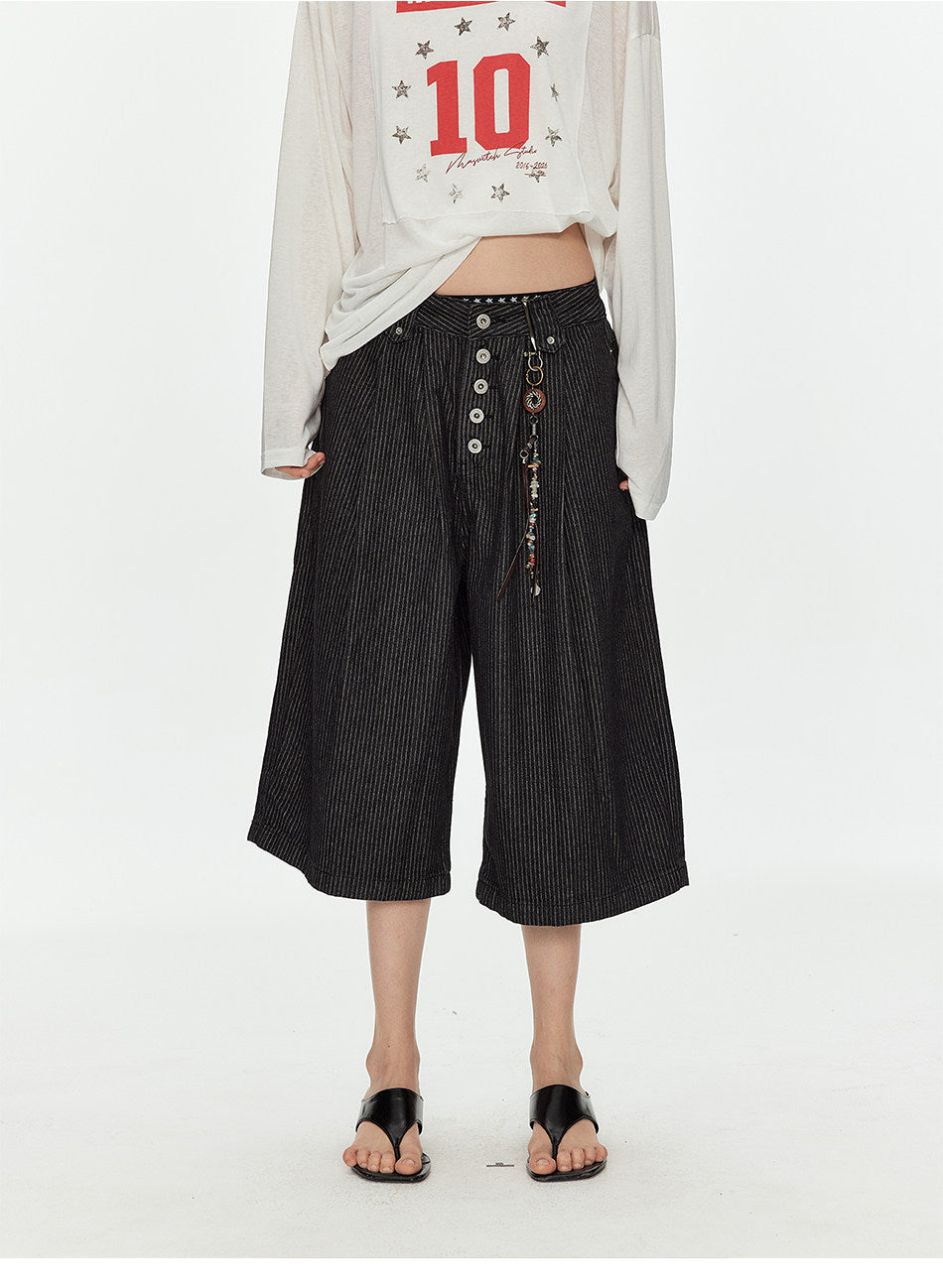 Paris Button Design Shorts