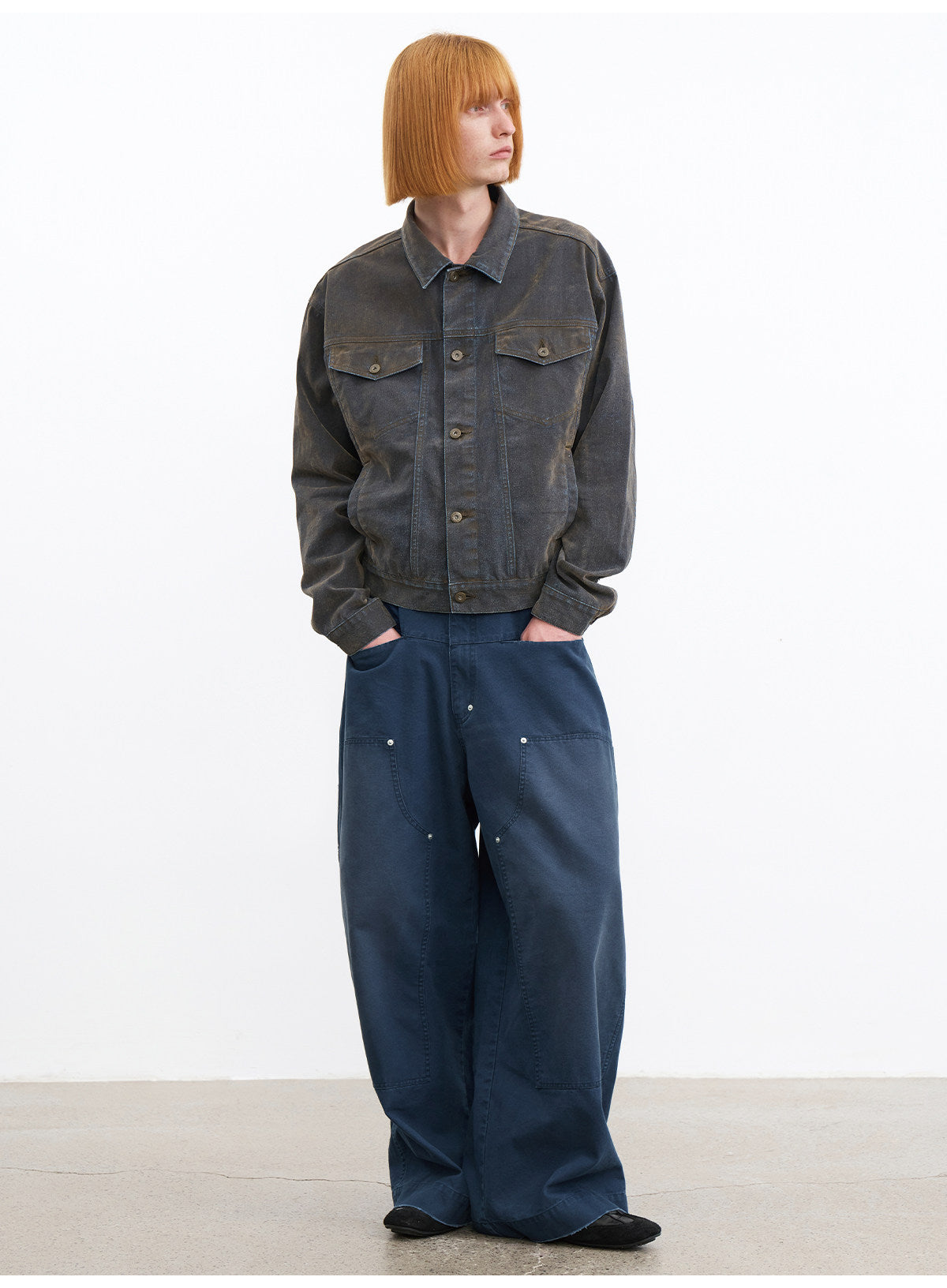 Distressed Multi-Stud Casual Pants