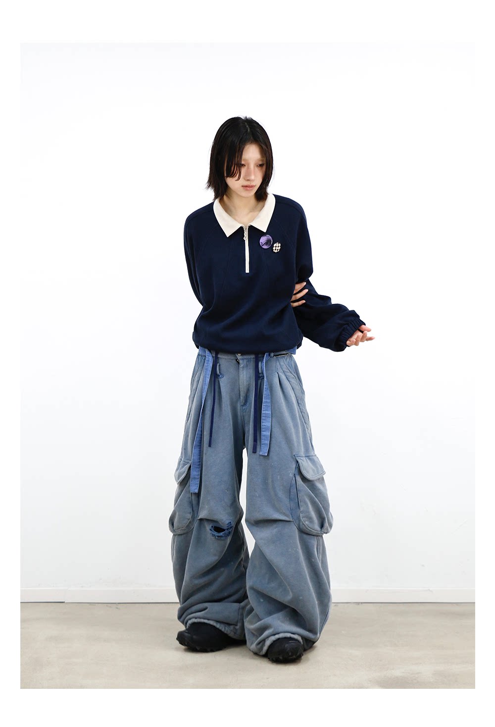 Double-Waist Cargo Sweatpants