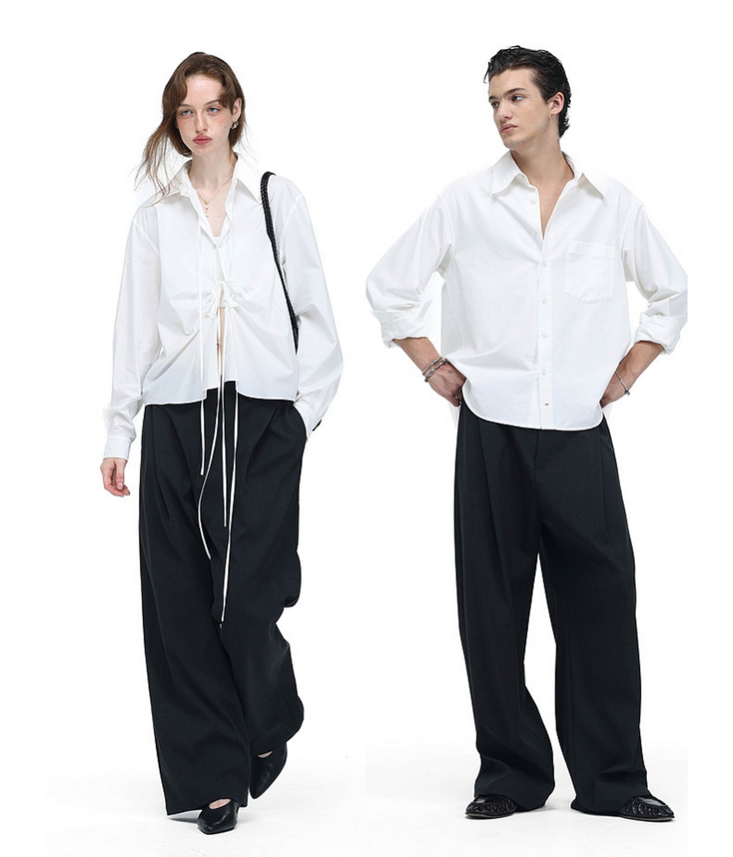 Vintage-Style Pleated Casual Pants