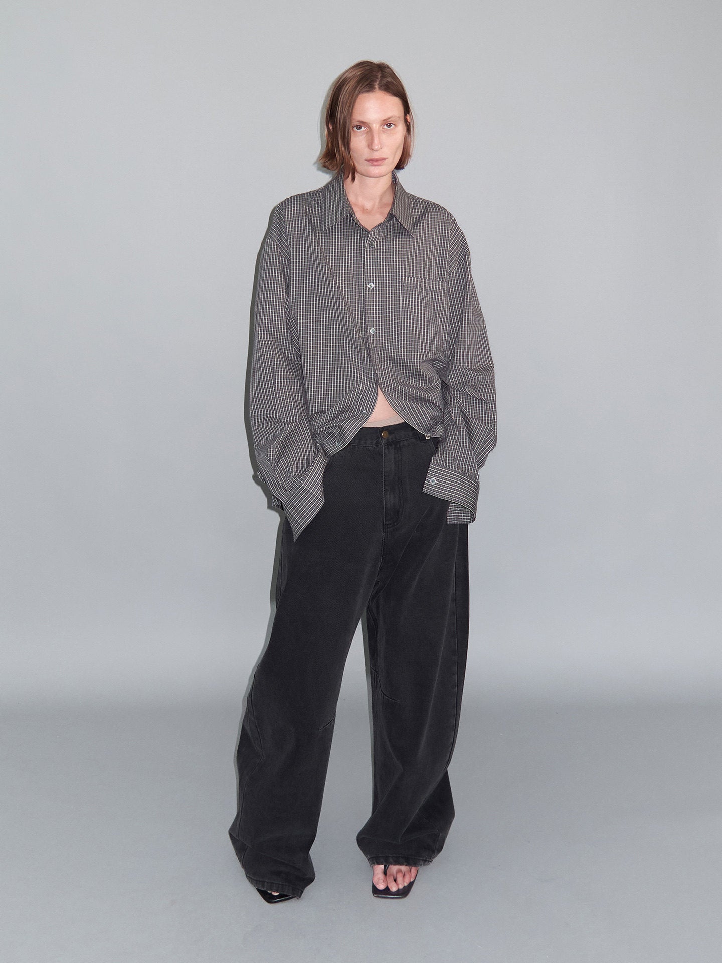Relaxed-Fit Fine Check Shirt