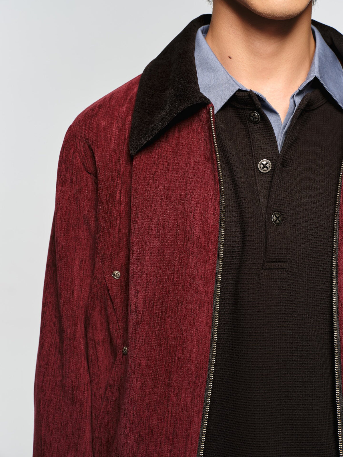Short, Wide-Cut Velvet Jacket