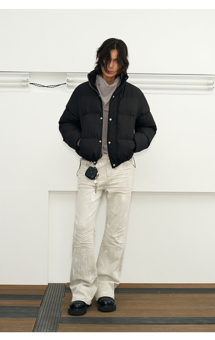 White Duck Down Stand Collar Down Jacket