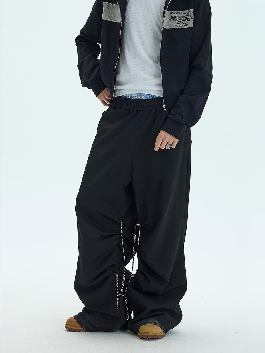 Side adjustable chain casual pants