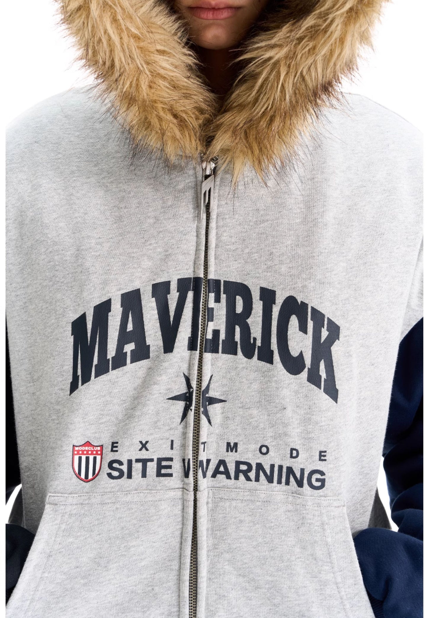 Fur Collar Print Cotton Jacket