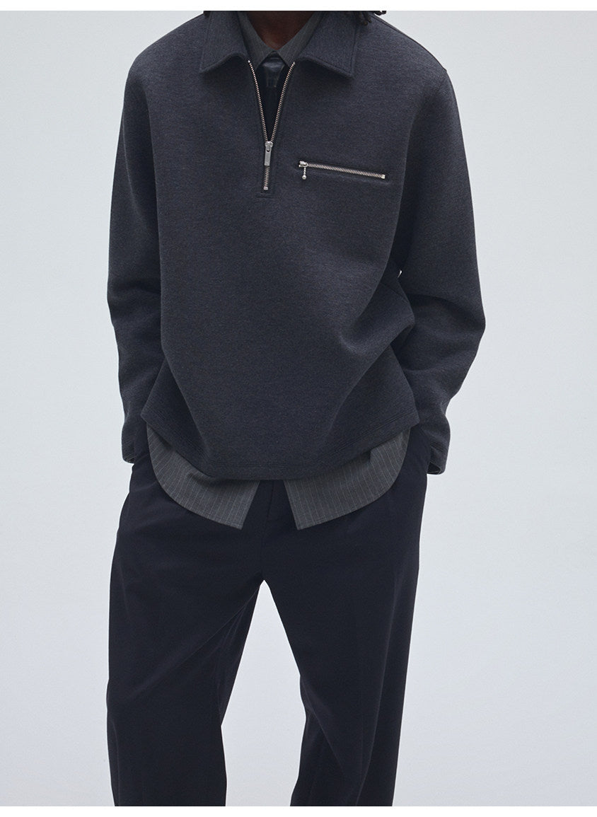 Half-Zip Pullover Sweatshirt with Pockets