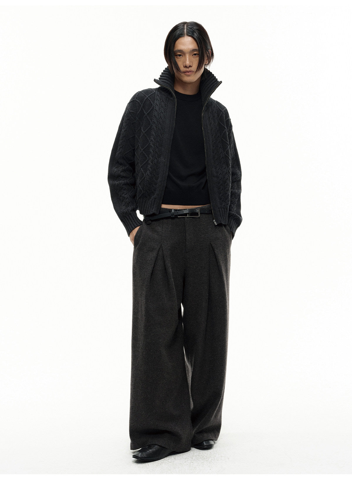 Cable Knit Pattern Cardigan