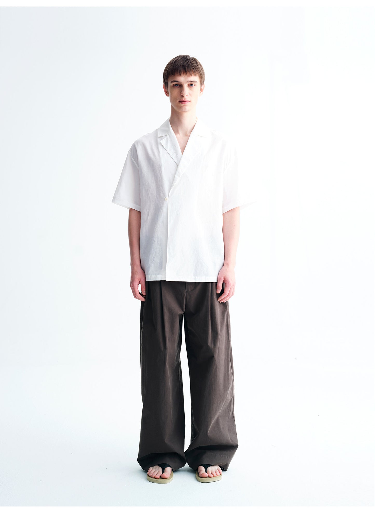 3D-Pleated Casual Wide-Leg Pants