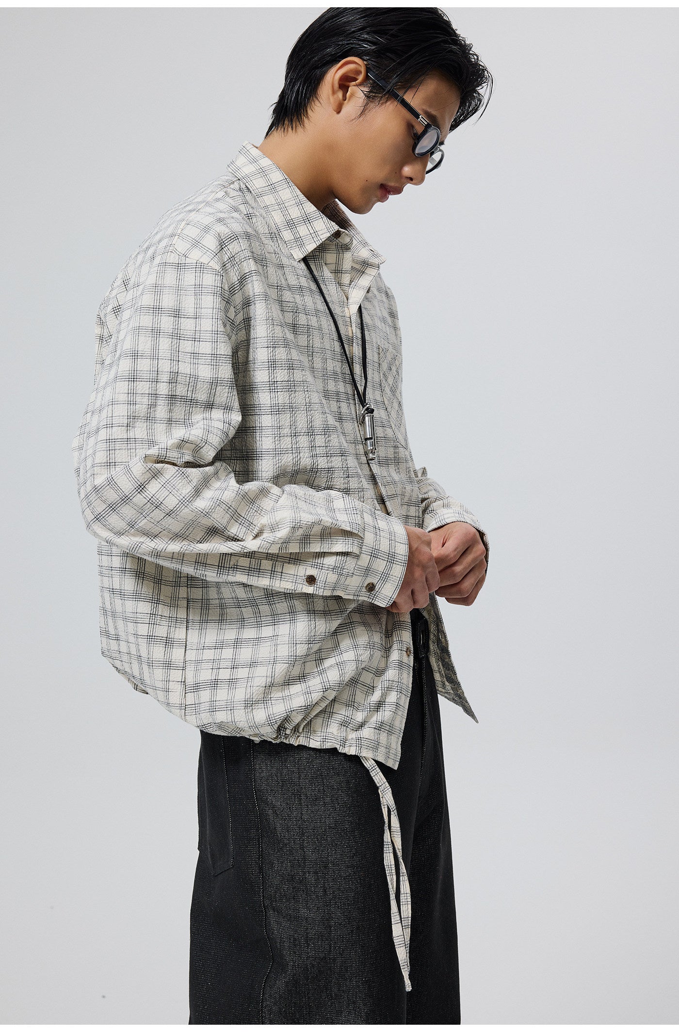 Cotton Textured Bubble Check Shirt