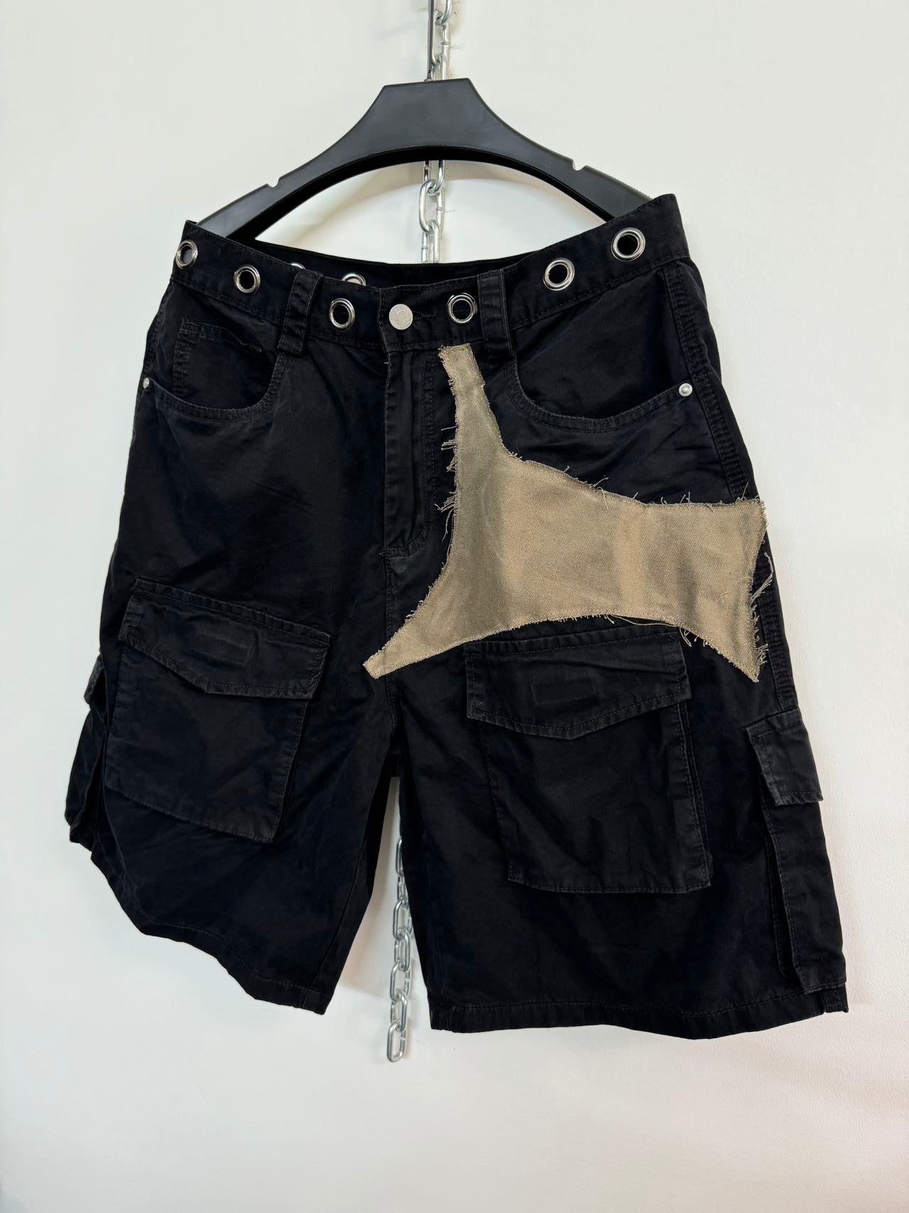 Patchwork Washed Shorts