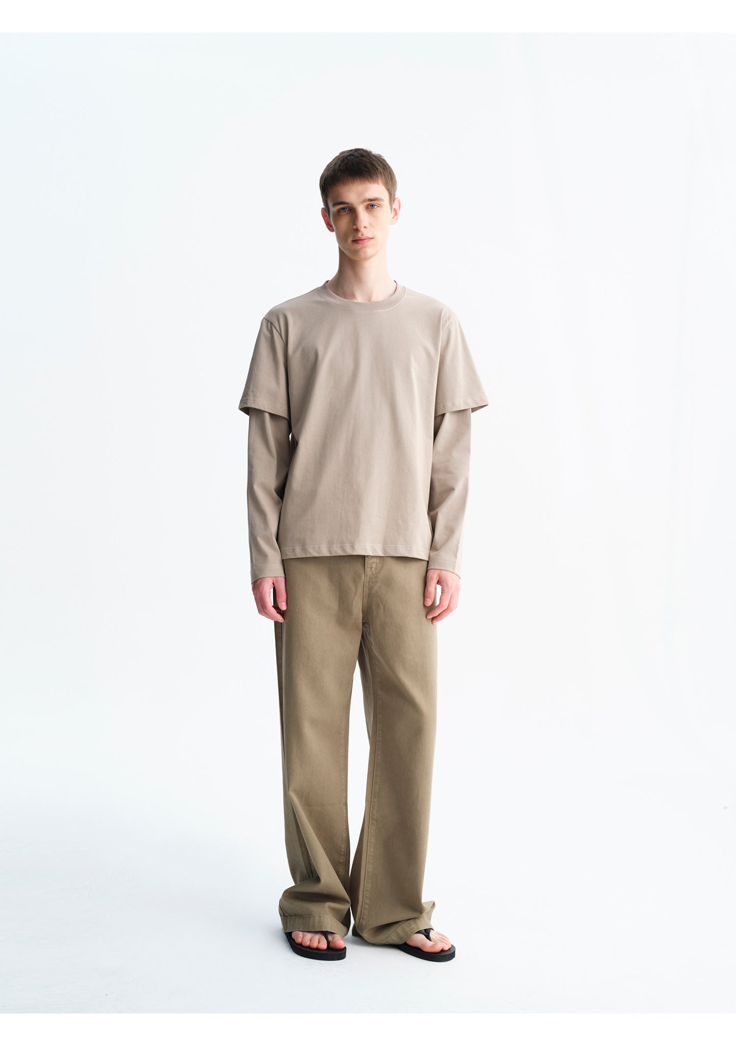 Straight-Leg Casual Denim Pants