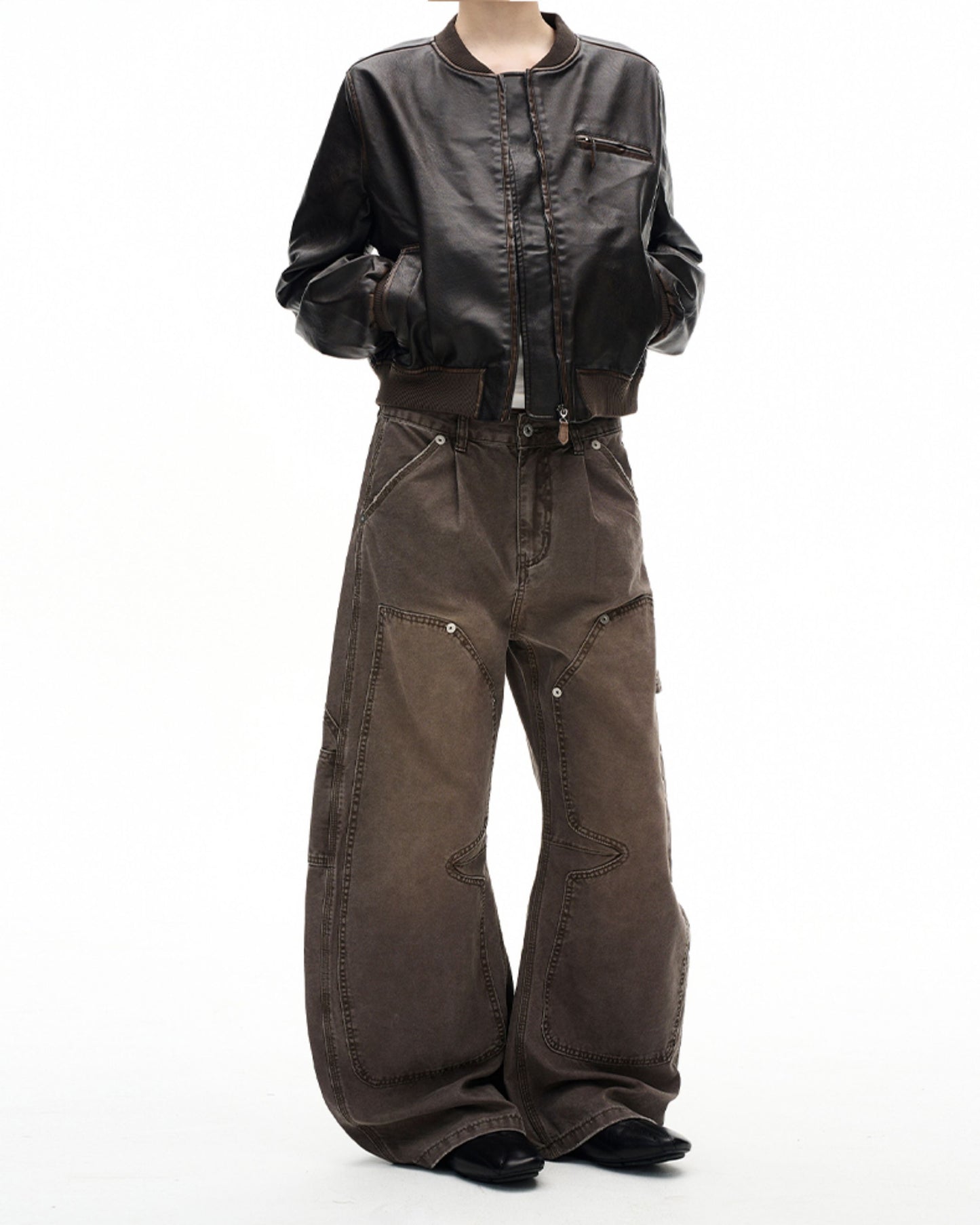 Loose Silhouette Distressed Casual Pants