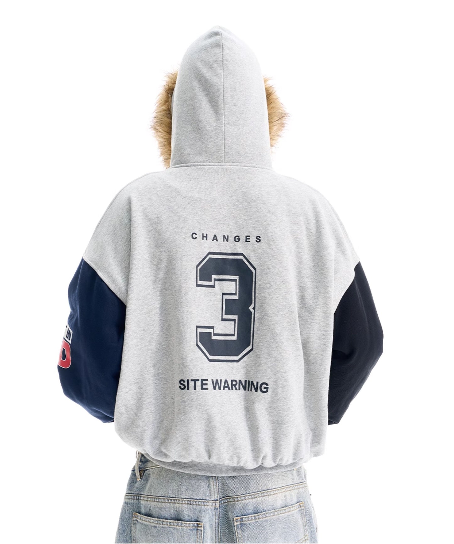 Fur Collar Print Cotton Jacket