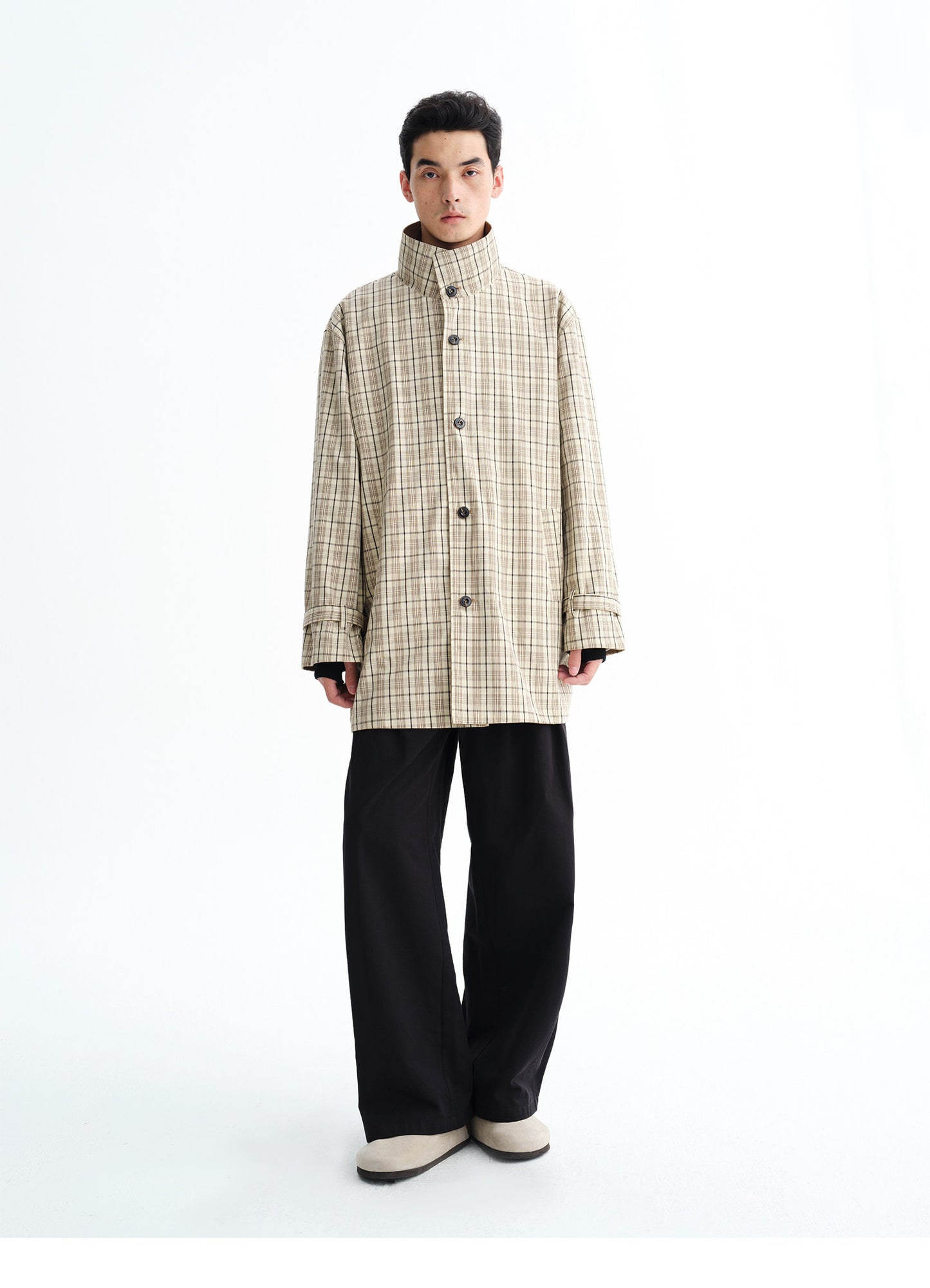 Reversible Check Pattern Coat