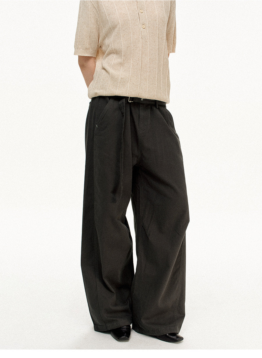 Straight-leg wide-leg pants